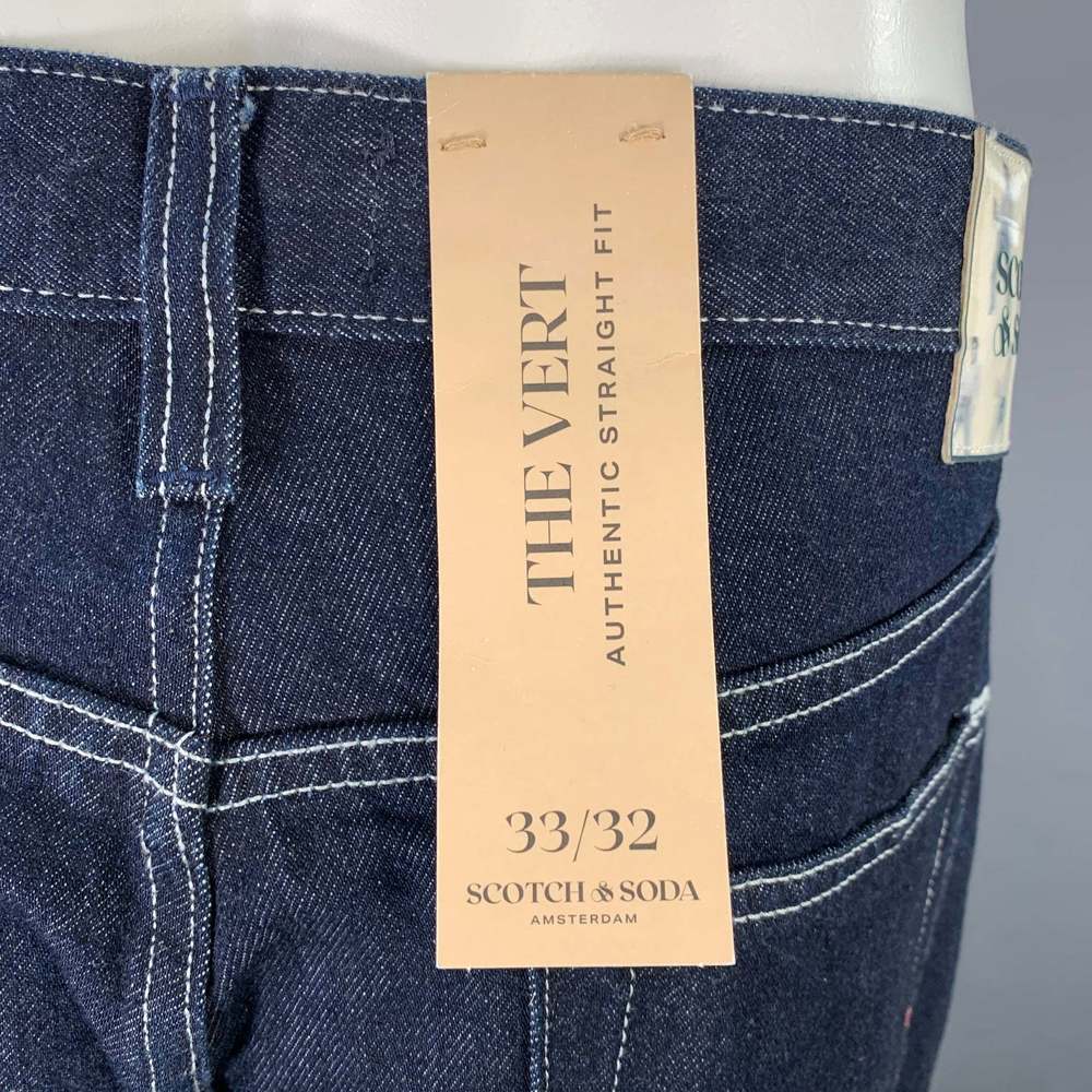 SCOTCH AND SODA The Vert Blue Indigo Contrast Stitch Organic Cotton Jeans - Picture 5 of 10